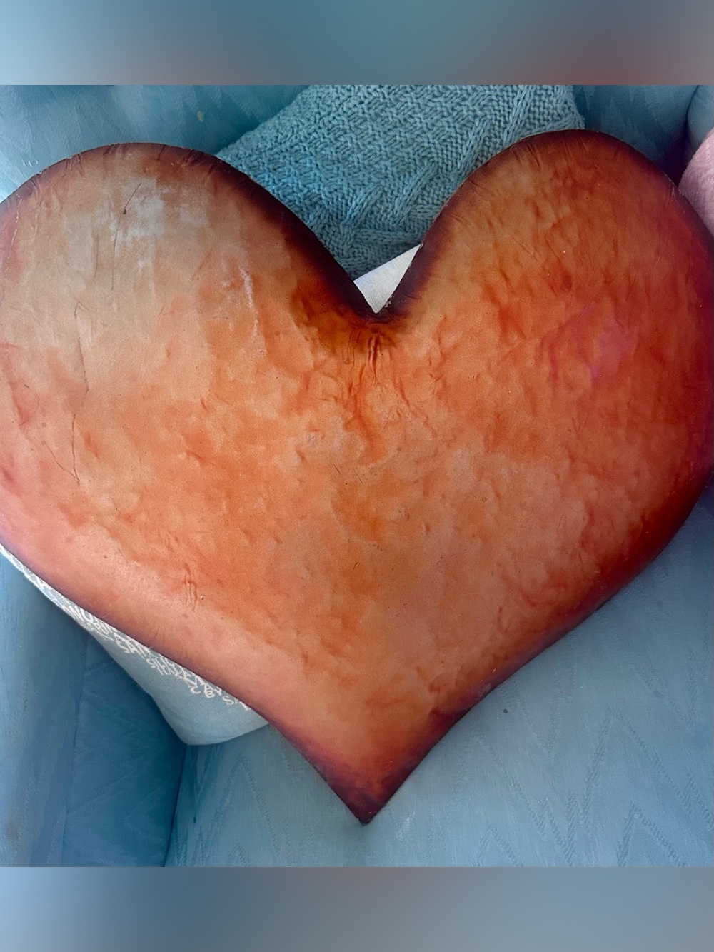 Heart-Shaped Decorative Wall Hanging  in Rust/Burnt Red